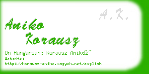 aniko korausz business card